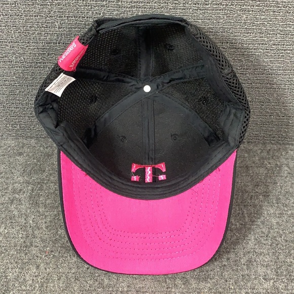 T-Mobile Tuesdays Trucker Hat Women's OSFA Black Hot Pink Mesh Back Strapback - Picture 10 of 13